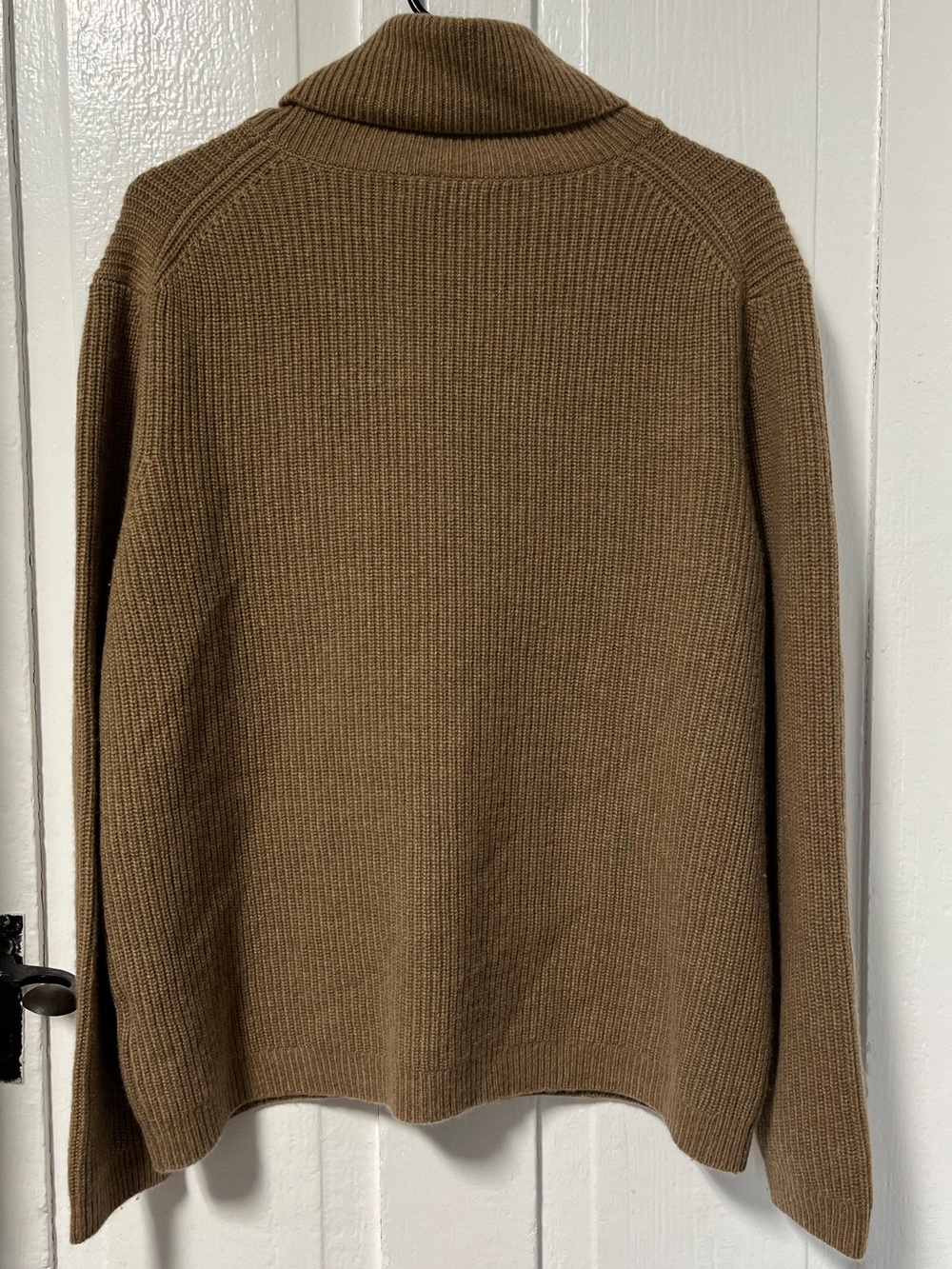 Quince Mongolian 100% Cashmere Fisherman Turtleneck Sweater in Teak Brown Size M - Picture 2 of 7